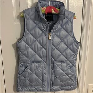 Kate Spade Light Blue Quilted Puffer Vest, Small